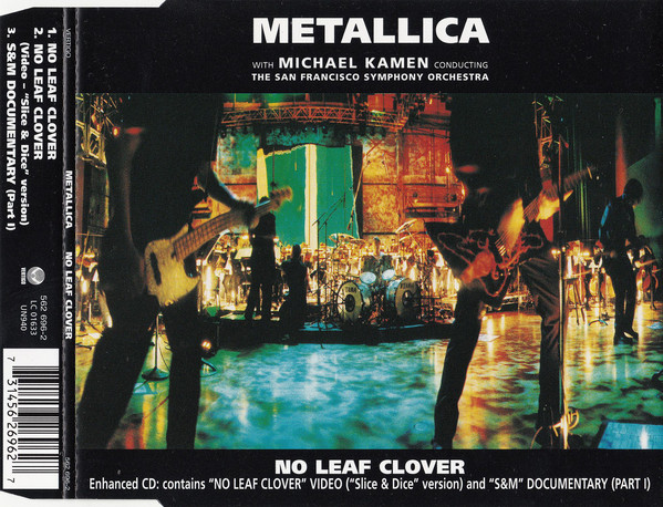 Metallica With Michael Kamen Conducting The San Francisco Symphony  Orchestra ‎– No Leaf Clover | Total Audio & Video