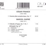 3. César Franck, Marcel Dupré, Imrich Szabó ‎– Grande Pièce Symphonique, Op. 17 Prèlude Et Fugue, Op. 7, No. 1, Evocation, Op. 37
